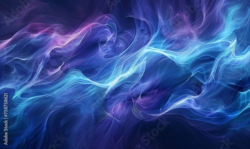Neon Blue Waves A Colorful Blend of Light and Sound Generative AI