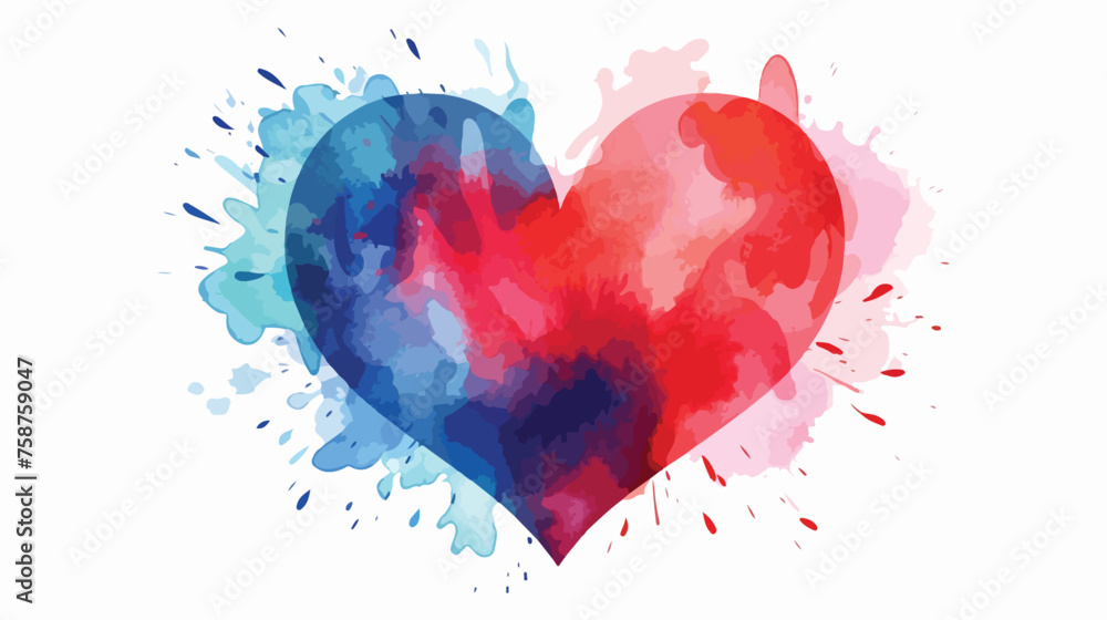 watercolor heart. Concept  love relationship art