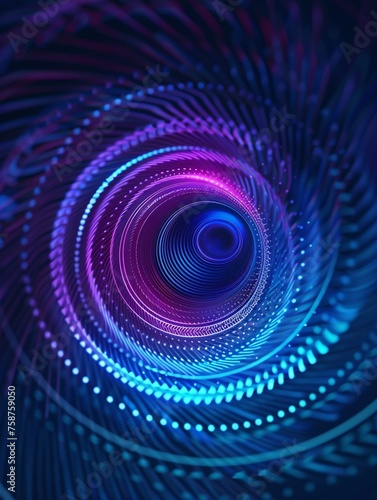 Neon Vortex A Glowing Tunnel of Light Generative AI