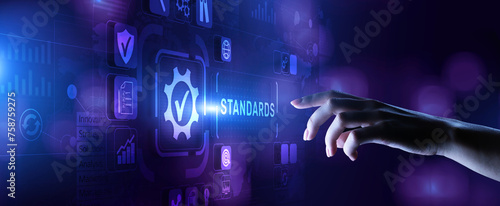 Quality control Assurance Standard iso standardisation certification business technology concept.