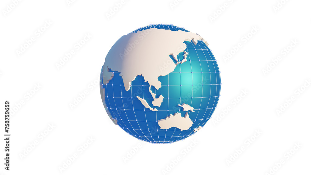 world globe 3D rendering