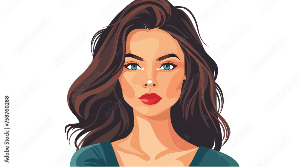 young pretty woman icon image flat vector isolated