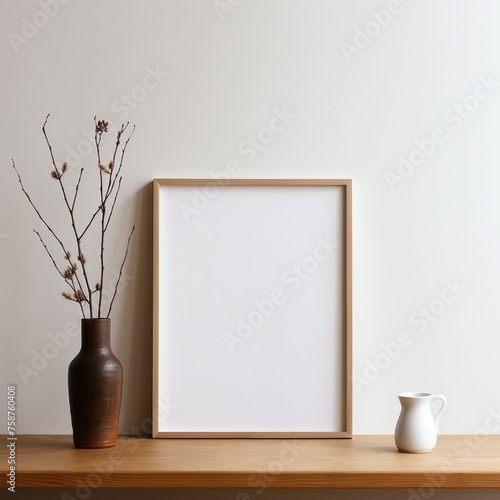 Frame Mockup, white vase with flowers
