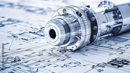 Detailed Engineering Drawings, Blueprint and Technical Design, Industrial Construction and Machinery Planning photo