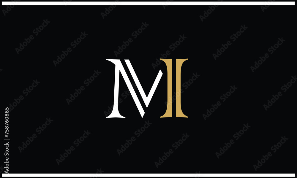 MI, IM, M, I, Abstract Letters Logo Monogram