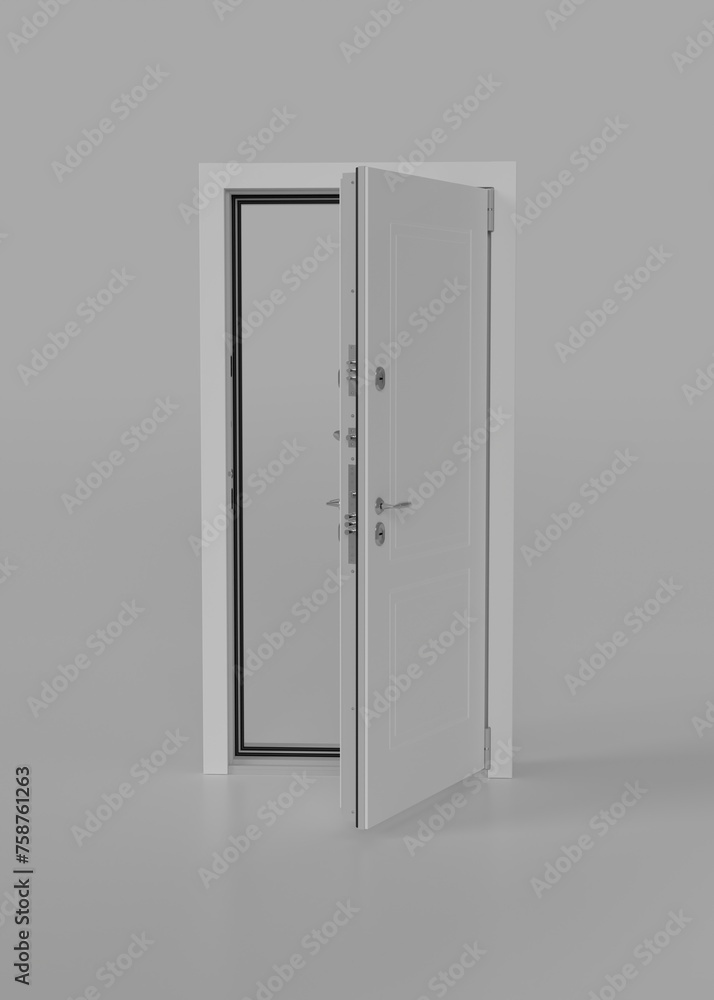 door isolated on white background 3d rendering . white door door isolated on white background 3d rendering . white door