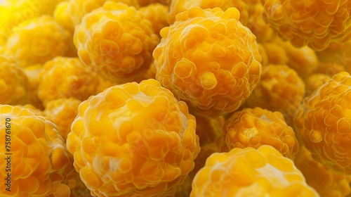 Adipocytes, lipocytes and fat cells, are the cells that primarily compose adipose tissue, close-up view of cells