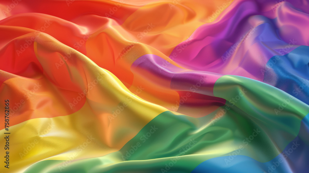 Obraz premium Rainbow LGBT flag blowing in the wind