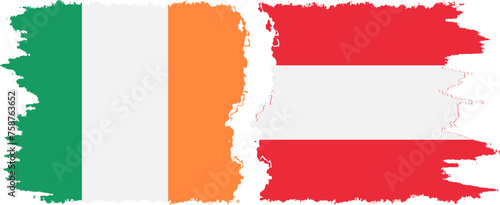 Austria and Ireland grunge flags connection vector Free Download Austria and Ireland grunge flags connection vector - GFXLoad
