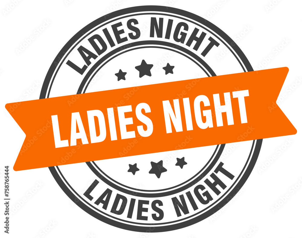 ladies night stamp. ladies night label on transparent background. round sign