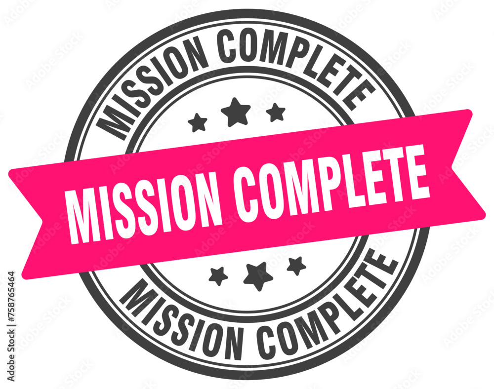 Fototapeta premium mission complete stamp. mission complete label on transparent background. round sign