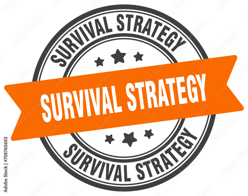 Fototapeta premium survival strategy stamp. survival strategy label on transparent background. round sign
