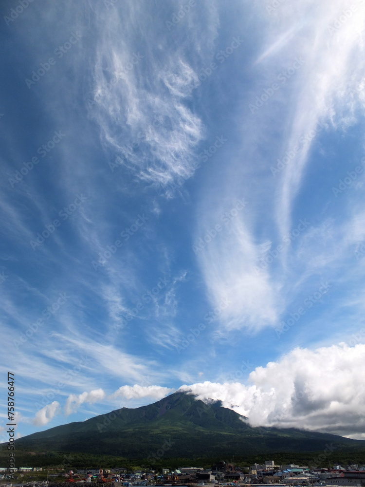 Obraz premium 利尻島と空