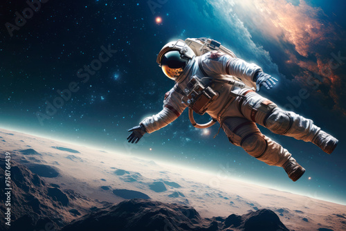  Astronaut floating in space. Cosmic art, Sci-Fi wallpaper. 