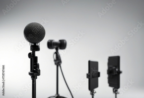 two background tribune white 3D illustration Isolated microphones poduim election vote candidate dais tribune racked rostrum isolated conference debate microphone white background speaker speech