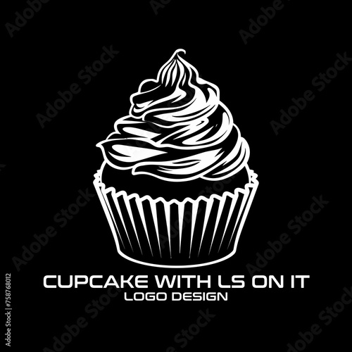 Cupcake With LS On It Vector Logo Design