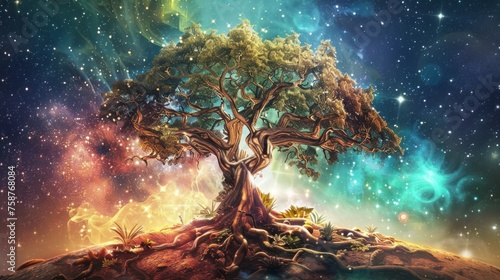 Cosmic Tree of Life with Medicinal Plants and Spirituality