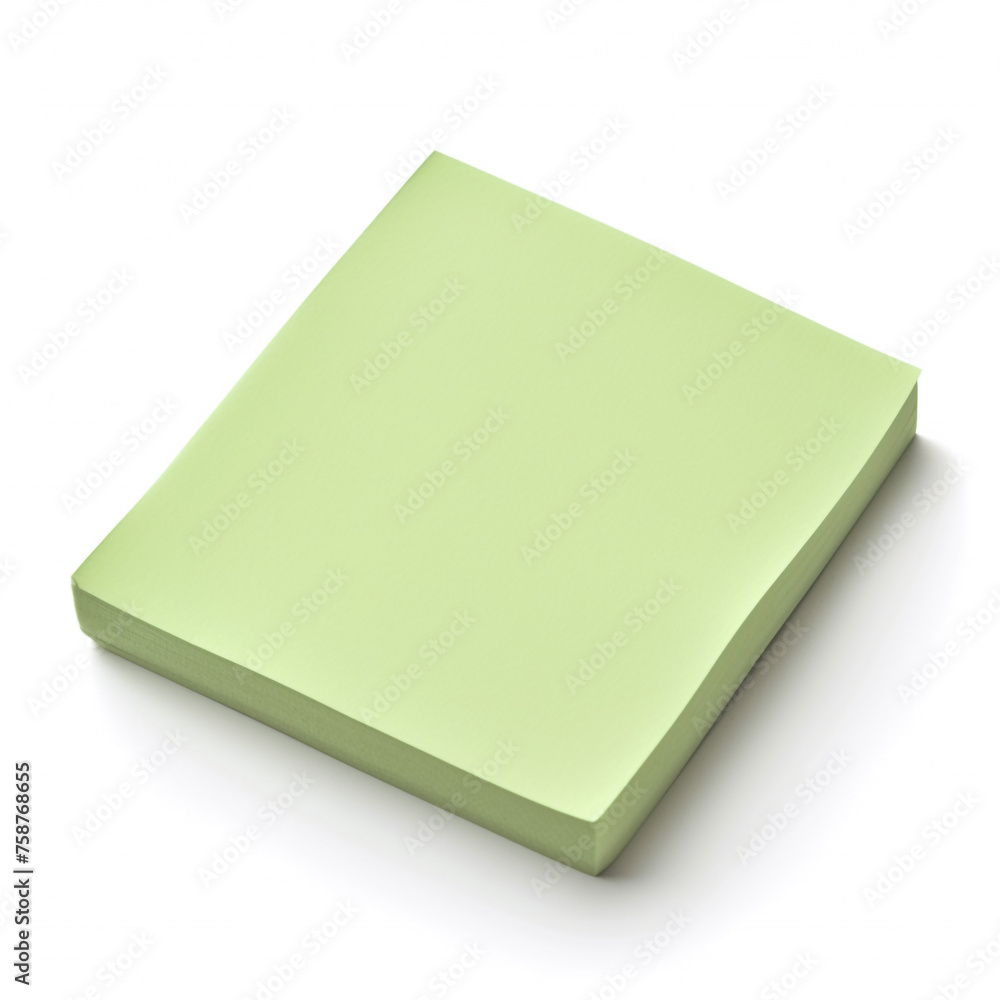 Green Sticky Note isolated on white сreated with Generative Ai Green Sticky Note isolated on white сreated with Generative Ai