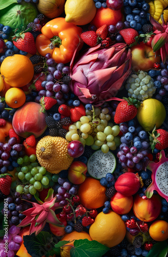 Variety of fresh fruits and vegetables