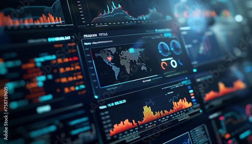 Close-Up of Live Global Economic Data on Financial Dashboard photo