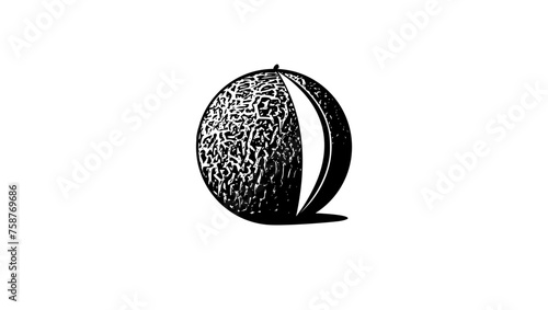 melon emblem, black isolated silhouette