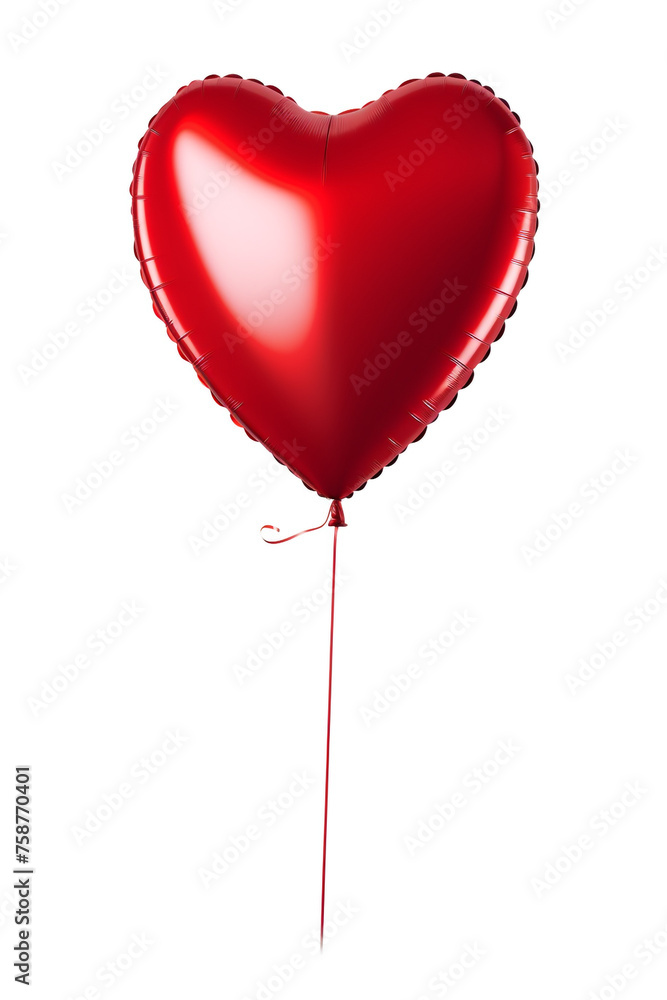 Foil plain Balloon, heart Shaped, red, matte material, isolated, white background сreated with Generative Ai Foil plain Balloon, heart Shaped, red, matte material, isolated, white background сreated with Generative Ai
