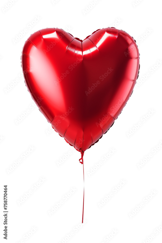 Foil plain Balloon, heart Shaped, red, matte material, isolated, white background сreated with Generative Ai Foil plain Balloon, heart Shaped, red, matte material, isolated, white background сreated with Generative Ai
