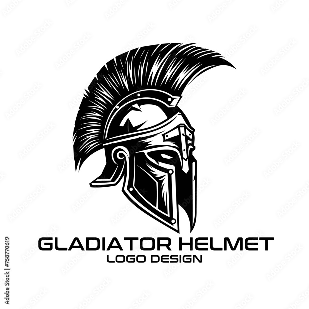 Gladiator Helmet Vector Logo Design Gladiator Helmet Vector Logo Design