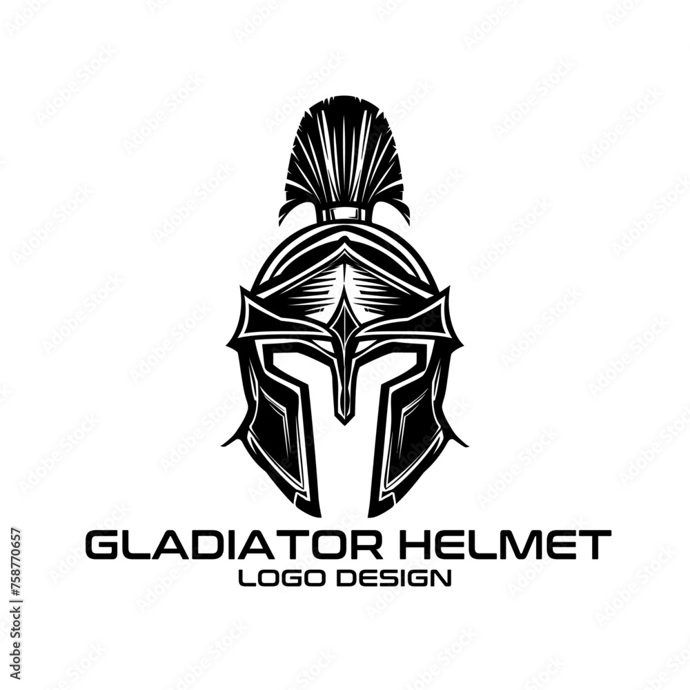 Gladiator Helmet Vector Logo Design Gladiator Helmet Vector Logo Design