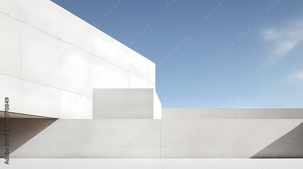 Abstract white painted concrete structure building Abstract white painted concrete structure building