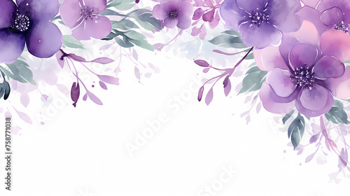 Delicate abstract watercolor flowers