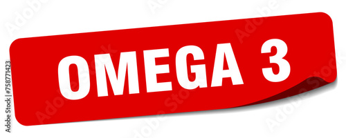 omega 3 sticker. omega 3 label