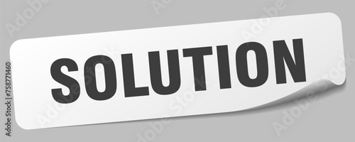 solution sticker. solution label