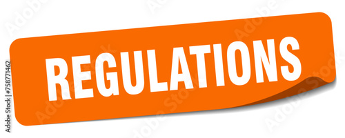 regulations sticker. regulations label