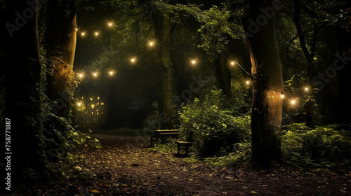 night in the forest  high definition hd  photographic creative image 