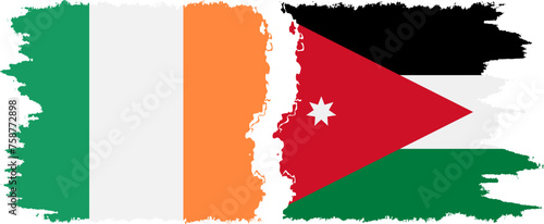 Free Download Jordan and Ireland grunge flags connection vector - GFXLoad