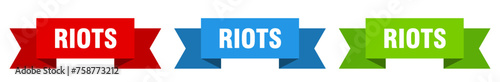 riots ribbon. riots isolated paper sign. banner