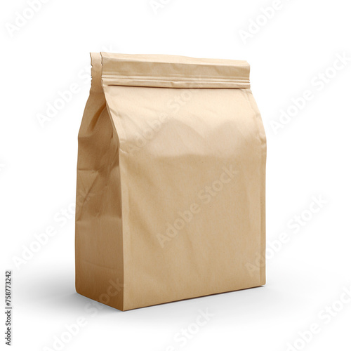 Square paper bag isolated on white сreated with Generative Ai