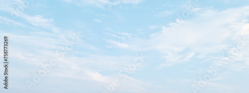 Natural and cloudy fresh blue sky background. Natural sky beautiful blue and white texture background. blue sky with cloud. sky with white clouds as background or texture 