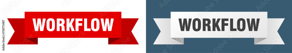 workflow ribbon. workflow isolated paper sign. banner workflow ribbon. workflow isolated paper sign. banner