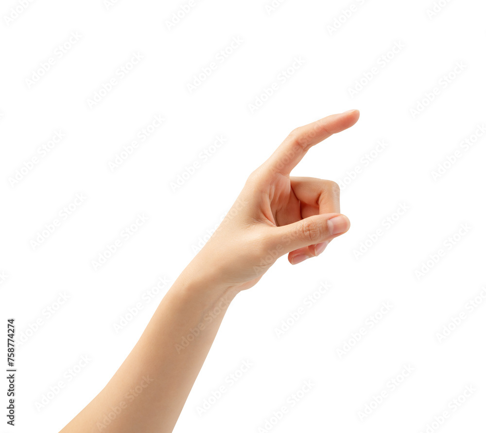 Hand holding or pointing to something on white background. Hand holding or pointing to something on white background.
