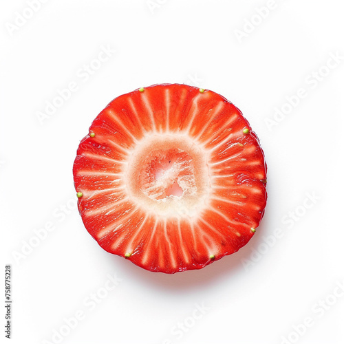 sliced strawberry isolated on white сreated with Generative Ai