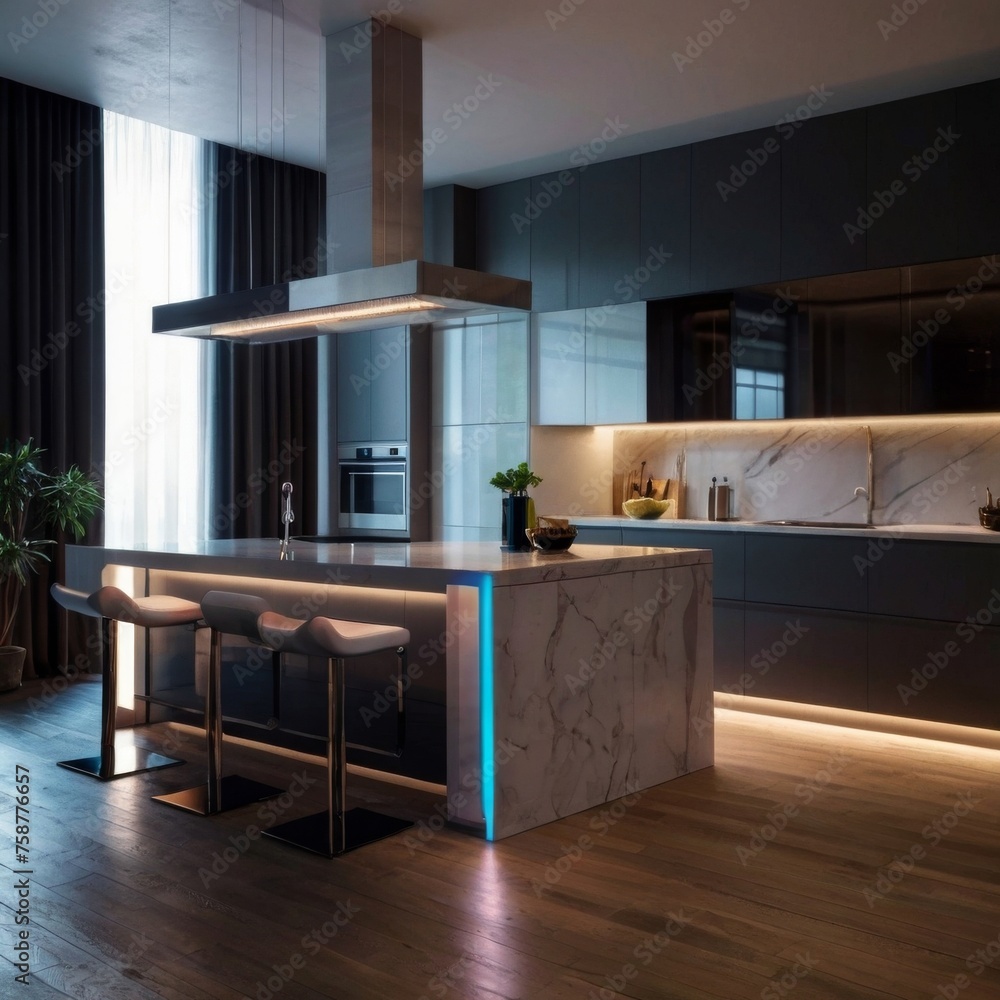 Obraz premium LED-lit Modern Kitchen