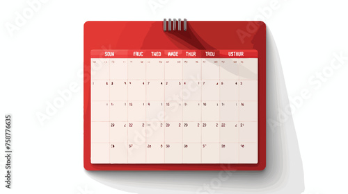 Calendar icon on white flat vector