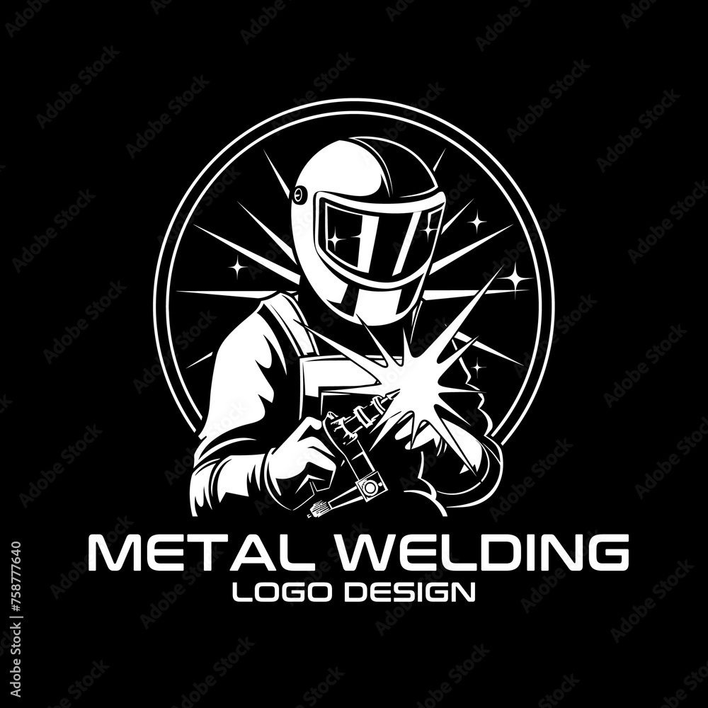 Metal Welding Vector Logo Design Metal Welding Vector Logo Design