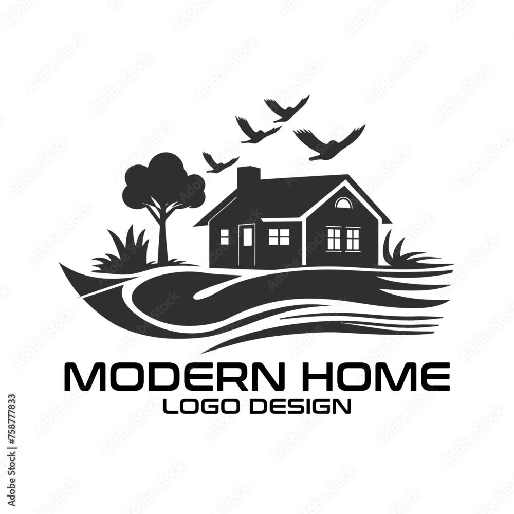Fototapeta premium Modern Home Vector Logo Design