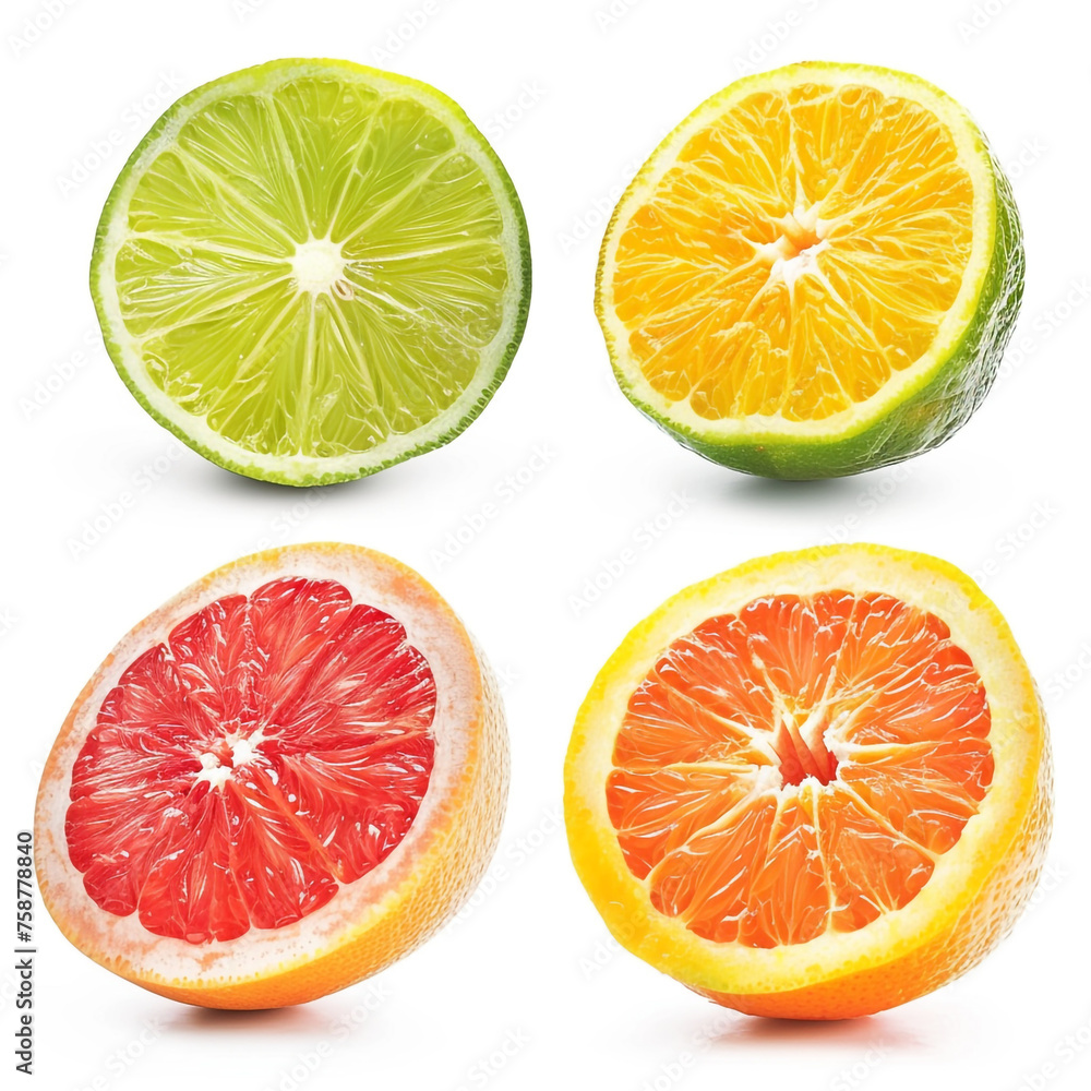 Isolated citrus slice сreated with Generative Ai