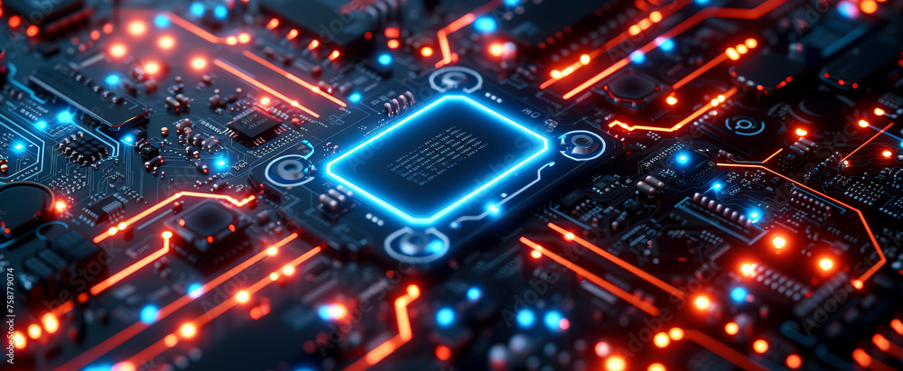 Electric Blue: Captivating Circuit Board Photography with Iconic Sharpness and Angular Design Electric Blue: Captivating Circuit Board Photography with Iconic Sharpness and Angular Design