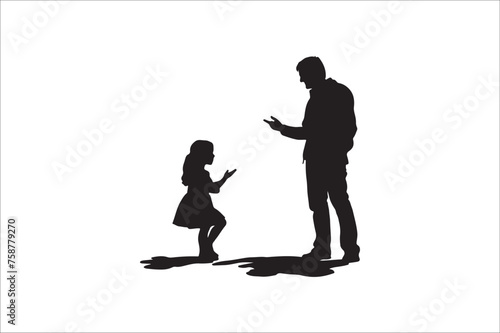 Father and daughter Silhouette, Father and Son Silhouette, Father Son and daughter Silhouette, father son and daughter silhouette tattoo.