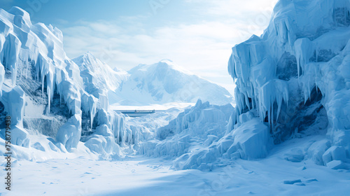 Capturing the Frozen Majesty: Exploring Antarctica's Ice Wall Through Stunning Imagery photo